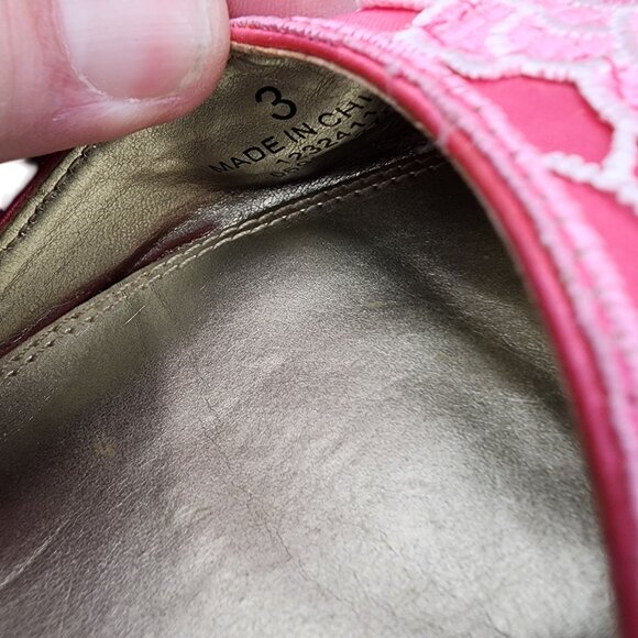 Pink Floral Embroidered ASOS Block Heel Pointed Toe Shoes With Ankle Strap - Siz - Picture 4 of 4